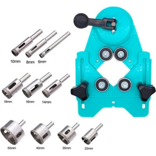 8 type 4-83mm Drill Guide Vacuum Base Sucker with 6-50mm Diamond Coated Glass Drill Bit Fit Tile Glass Hole Saw Openings Locator