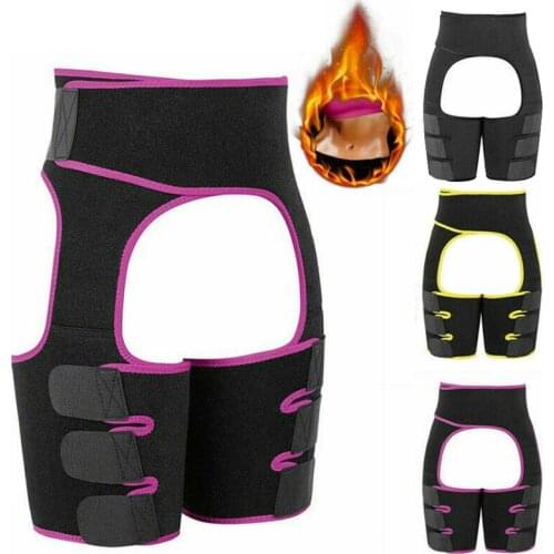 Neoprene Slim Thigh Trimmer Leg Shaper Women Tummy Control High Waist Trainer Sauna Effect Shapewear Butt Lifter Belt Body Shape