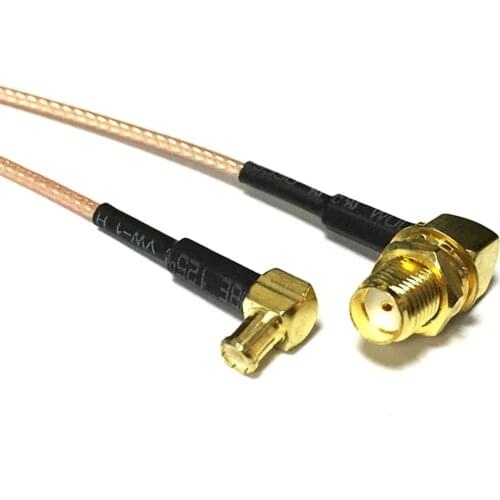 New SMA Female Jack nut Right Angle Switch MCX Male Plug Right Angle RF cable RG178 Wholesale 15CM 6" Adapter