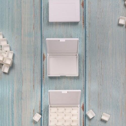 C1FB 12/24 Color Watercolor Paints Palette Tray Box Folding with Separete Blocks Oil Acrylic Paints Box Art Palette Portable