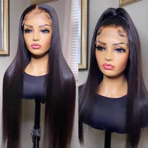 Lace Front Silky Straight Wigs Middle Part Glueless Synthetic Daily Wear Lace Wigs Heat Resistant Fiber Hair for Women