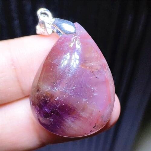 Genuine Natural Auralite 23 Purple Red Pendant Canada Rectangle 29x22x10mm For Women Necklace Fashion Stone AAAAA