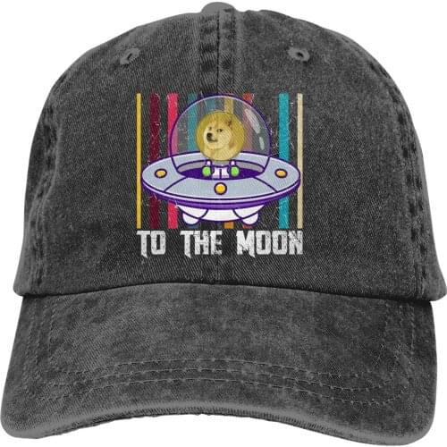 Adjustable Solid Color Baseball Cap Dogecoin To The Moon U Washed Cotton Shib Coin Shiba Funny Crypto Sports Woman Hat