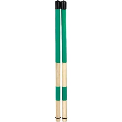 1 Pair Bass Drum Brushes Rods Drumsticks Green 400mm/15.75inch