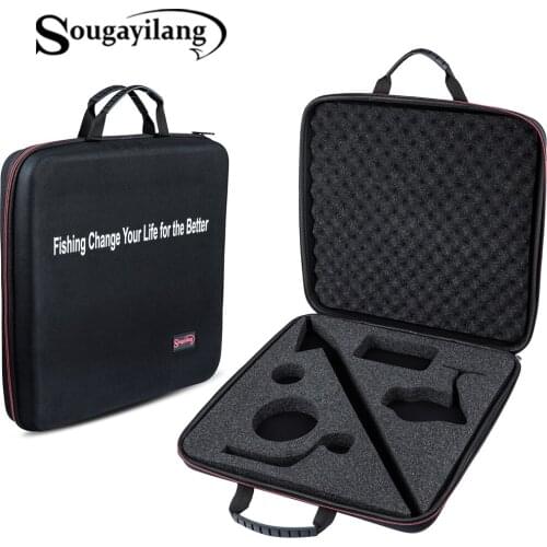 Sougayilang NEW Fish Reel Bag Spinning Reel Case Protective Hard Shell Shockproof Waterproof Cover Fishing Tackle Storage Case