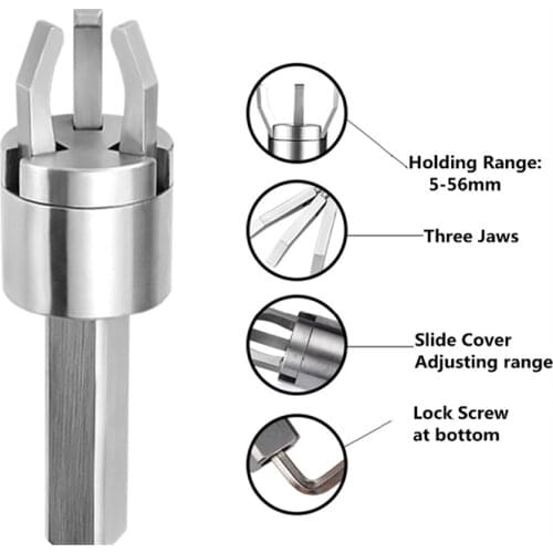 CNC lathe automatic three-jaw puller unloader feeder feeder clamp straight handle 16 20 25 32 three claw round bar Square bar