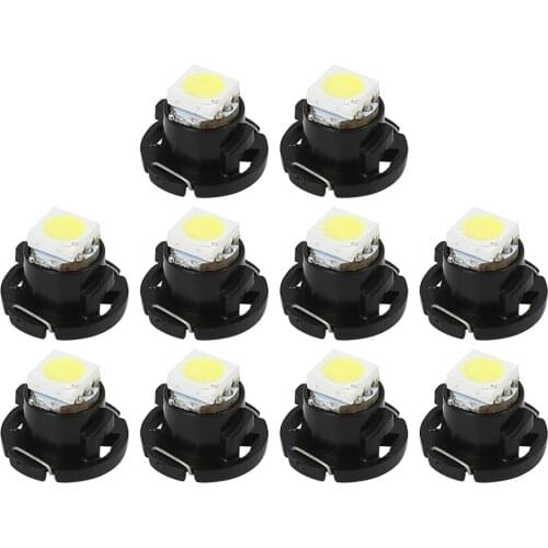 Uxcell 10pcs T4.7 White 5050 LED Instrument Dash Cluster Gauge Bulbs Light for Vehicle
