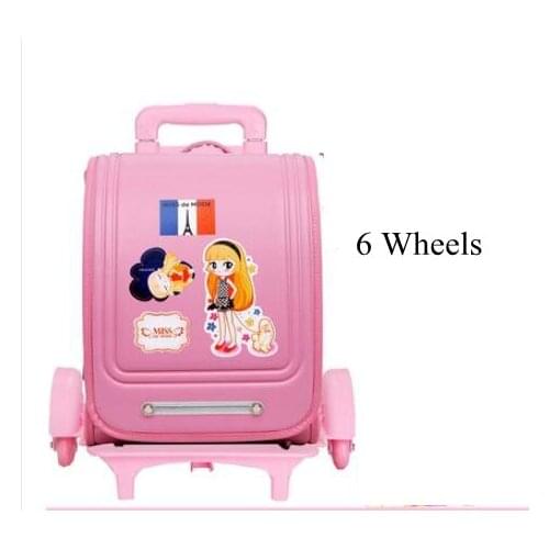 Kids PU Japan school trolley Bag Japan wheeled Backpack Children Orthopedic backpack book bags students backpack bag for girls