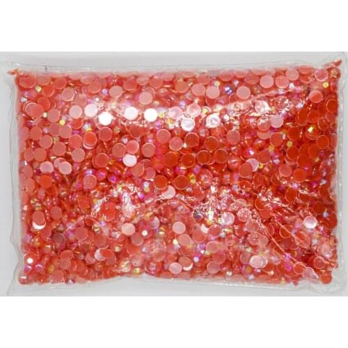 Jelly Siam AB Color 1.5~12mm Flat Back Round Acrylic Rhinestones Beads / Stones ,3D Acrylic Nail Art / Garment Decoration