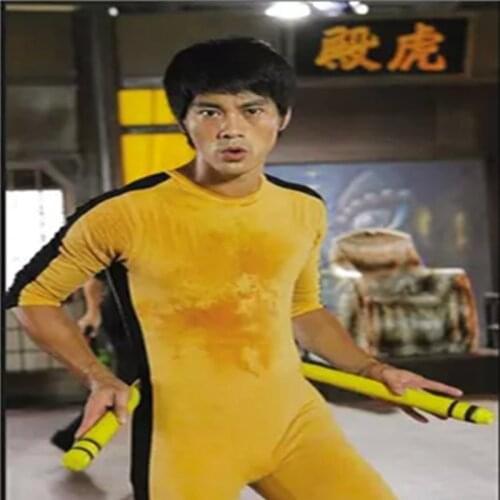 Game of Death Costume Jumpsuit Classic Yellow Kung Fu Uniforms Cosplay JKD