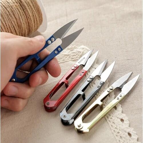 1PC Stainless Steel Yarn Shears Cutting Sewing Scissors Shears Cross Stitch Scissors Embroidery Scissor U Thread Scissors