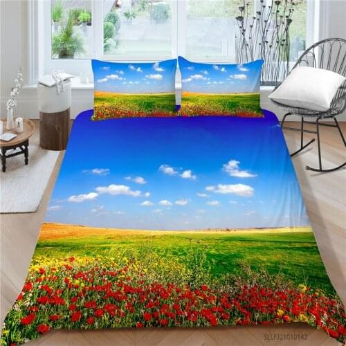 3D Bedding Set King Size Duvet Cover Set 2/3 Pcs Unique Design Bed Set Flowers Printing Bedroom Decoration