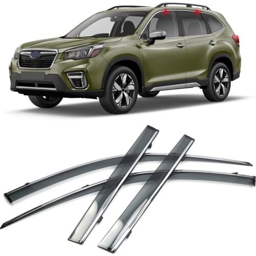 Car Styling 4PCS Window Visor Sun Rain Shield Guard Deflector Trim for Subaru Forester SK 2019 2020 2021 Accessories