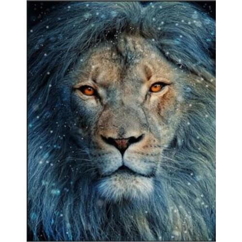 5D Diamond Painting Blue Lion Full Round Diamond mosaic Sale Picture Rhinestone Diamond Embroidery Animals