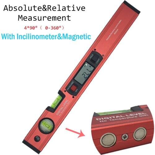 Digital Angle Finder Level 360 Degree Range Spirit Level Upright Inclinometer with Magnets Protractor Ruler