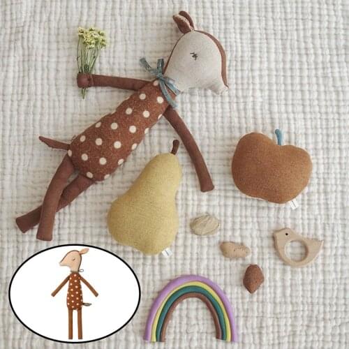 Baby Soothe Toy Fashion Sleep Deer Shape Stuffed Plush Toys Bed Cribs Decor