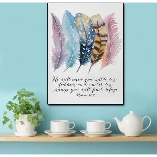 Exquisite Nordic Colorful Feather Porch Painting Nordic Style Simple Abstract Feather Modern Marble Living Room Home Decoration