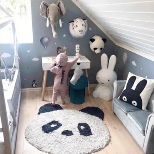 80cm Nordic Panda Round Baby Play Mats Infant Gym Playmat Lamb Rug Crawling Childrens Carpet In The Nursery Toys Kid Room Decor