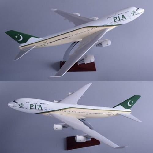 47CM 1/150 Scale PIA Pakistan Airway Aircraft Airplane Aviation Model Toys B747 Dream Liner Model Diecast Plastic Resin Plane