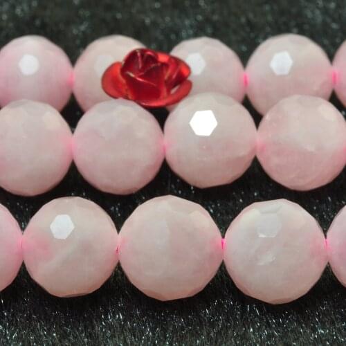 Natural Madagascar Rose Quartz Faceted Round Loose Beads Wholesale Gemstone Semi Precious Stone Bracelet Necklace Jewelry Making