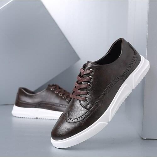 New Mens Large Size Casual Shoes Fashion Korean Version Of The British Board Shoes Bullock Retro Single Shoes Mens Shoes