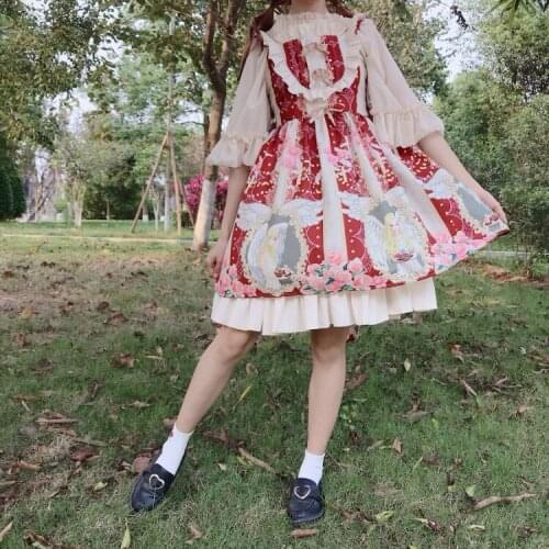 Japanese cute Angel garden Lolita Dress Girl Jsk Sling Sleeveless Dress renaissance gothic dress tea party sweet lolita jsk