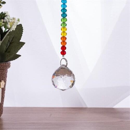 Pendant Chandelier Prisms Wind Chimes Wall Hanging Rainbow Octagonal Beads Decorating Hanging Ornament Accessories
