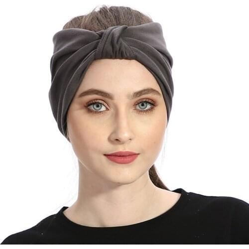 Women Knotted Hairband Cotton Turban Wraps Yoga Spa Elastic Hair Band For Girls Fashion Headband Female Bohemia Hair Accessories
