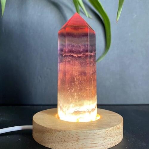 Natural Quartz Crystal Fluorite Stone Crystal Lamp Obelisk Energy Crystal Home Feng Shui decoration
