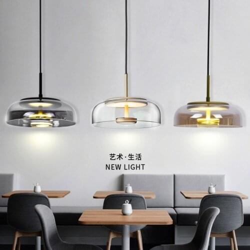 Simple restaurant single head chandelier modern simple bedroom bedside lamp personality bar table lamp glass chandelier