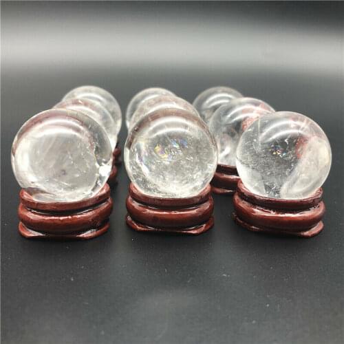 Drop Shipping 1PC 29-30mm Natural White Quartz Crystal Sphere Ball Clear Quartz Healing Collection Natural Stones and Crystals