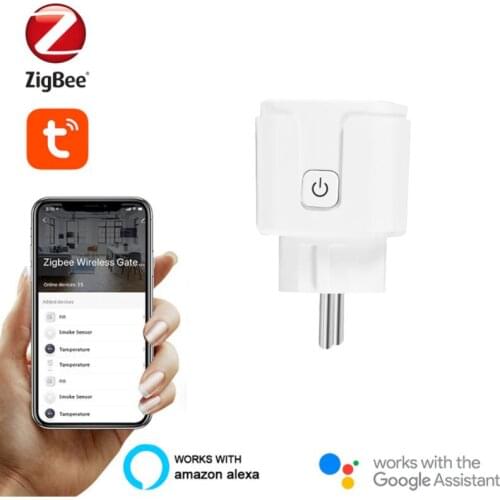 16A EU Plug Smart Socket Zigbee 3.0 Power Outlet Electricity Monitor Tuya Remote Control Timer Work With Alexa Google Home