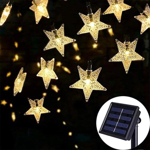 Solar Fairy Lights Outdoor 7m 50LED/ 10m 100LED Stars Fairy Lights Waterproof 8 Modes LED String Lights for Room Garden Party