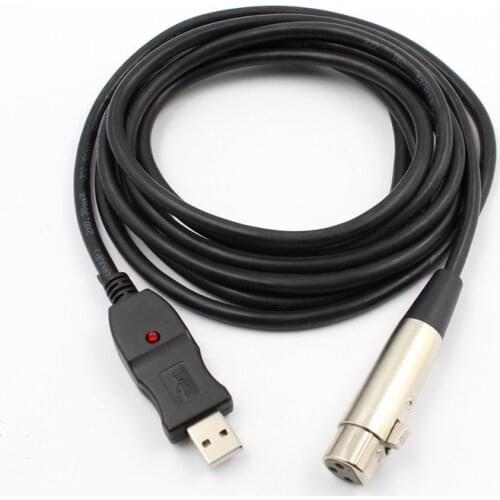 USB Microphone Cable 3m Microphone Cable Computer USB To XLR Microphone Connect Computer Cable Audio Cable Adapter