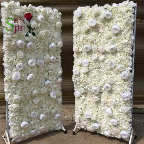 SPR Ivory style with green leaf wedding rose flower wall backdrop wedding arch artificial flower decorations