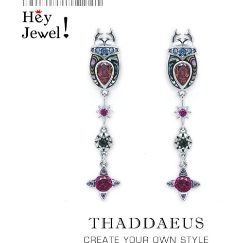 Scarab Drop Earrings,Magical and Playful Colourful Lucky Jewelry For Women,2020 Summer Brand Sterling Silver 925 Vintage Gift