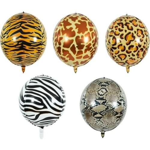 1pc 22inch 4D Foil Balloons Leopard Zebra Tiger Giraffe Ballon 18th 30th 40th Birthday Animal Theme Jungle Safari Party Supplies