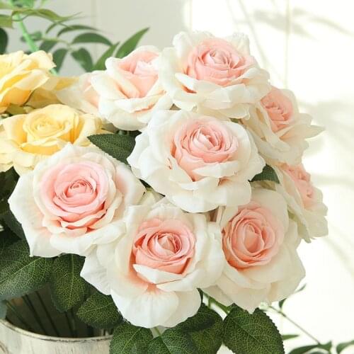 10 heads 11 colors 1 bunch crimping corner roses high-end artificial flowers wedding road cited home decoration fake