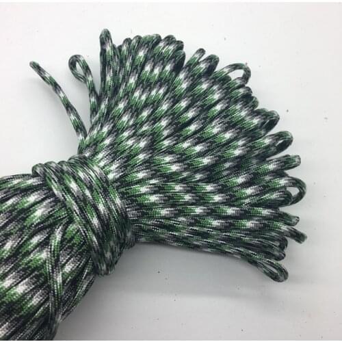 10Yards/Lot Mix color Paracord Bracelets Rope 7 Strand Parachute Cord CAMPING HiKING Green+White+Black+gray