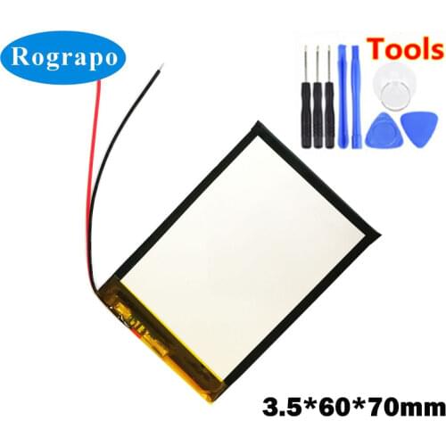 3.7V 2000mAh 306070 Battery For PSP PDA GPS DVR E-Book Tablet PC Power Bank Wexler Book E6005 356070 Accumulator 2-Wire