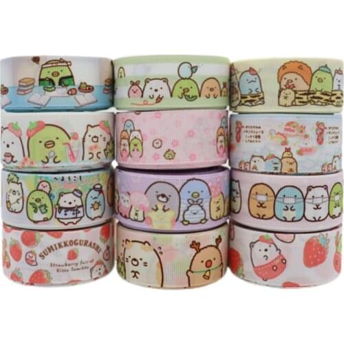 5 Yards 1' 25MM Japanese Cartoon Printed Grosgrain Ribbons For Hair Bows DIY Handmade Materials Y2020102301
