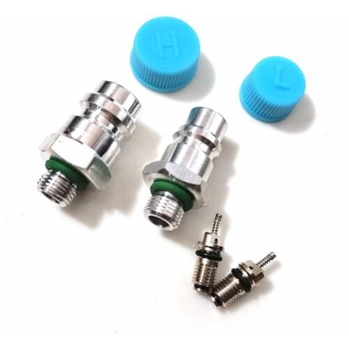 10Pairs R134a High And Low Pressure Refueling Nozzle For Auto A/C Pipe Fluoride Joint SD508 Compressor Valve Core Valve