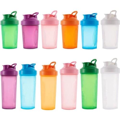 600/400ML Colorful Sport Shaker Bottle Whey Protein Powder Mixing Bottle Fitness Gym Shaker Outdoor Drink Cup With handle