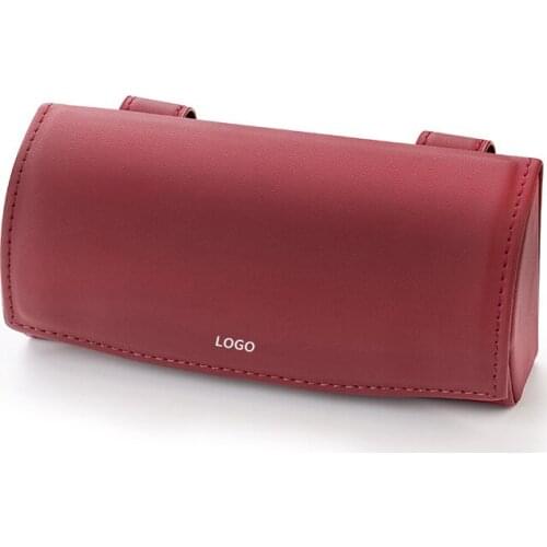 Car Glasses Storage Box Visor Clip PU Leather Storage Cases Sunglass Holder without Logo Car Interior Accessories