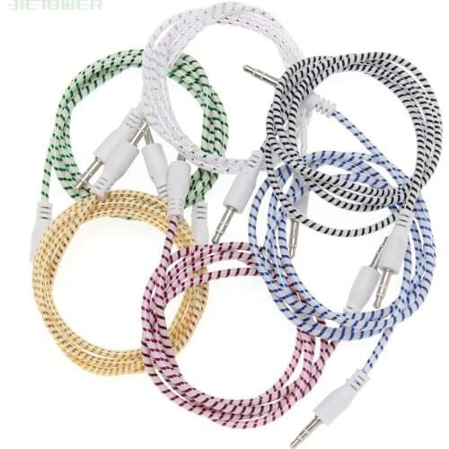 Aux Cable Male To Male Audio Cable 1M Car Audio 3 5mm Jack Plug Male To Male AUX Cable for Headphone MP3 100pcs/lot