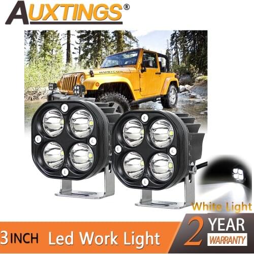 Auxtings 2pcs 3in 40W 4x4 led work light bar offroad Spot White Fog Light For Off road ATV Tractor Moto Cars SUV Trucks12V 24V