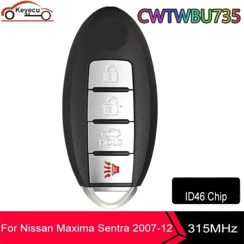 KEYECU 4 Buttons 315Mhz ID46 Car Smart Remote key Fob For Nissan Maxima Sentra 2007 2008 2009 2010 2011 2012 CWTWBU735