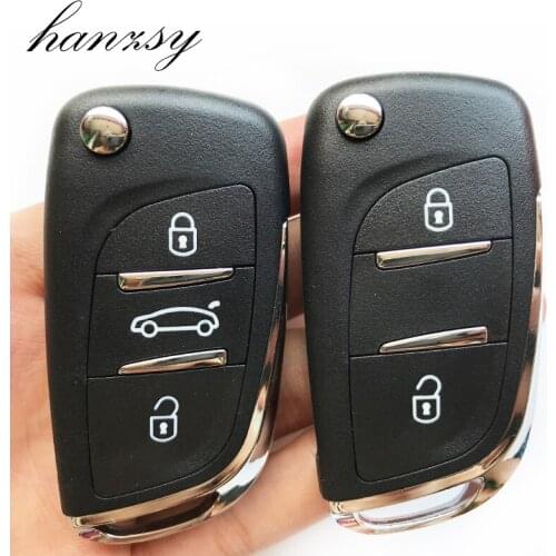 2 3 Buttons Modified Car Key Shell Fob For Peugeot 207 307 306 308 407 408 607 807 Flip Folding Key Case Cover CE0536 HU83 Blade