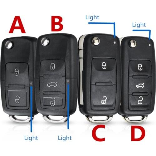 HKOBDII Flip Remote Key Shell Car Key Case For-VW for-VOLKSWAGEN Tiguan Golf Sagitar for-Polo MK6 Passat b6 Auto Keys Case