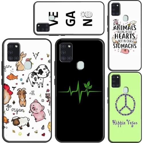 Love Vegan Animal Cover For Samsung A12 A32 A42 A52 A72 A11 A31 A51 A71 A02 S A20 A30 A40 A50 A70 A20e A21S